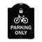 Signmission Parking With Cycle and Lock Symbol Heavy-Gauge Aluminum Architectural Sign, 24" x 18", BW-1824-23410 A-DES-BW-1824-23410 - alternate 1
